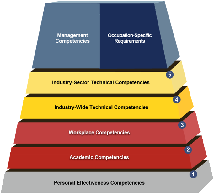 Competency model labeled tiers
