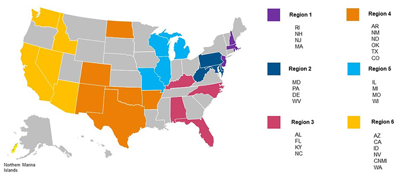 Evaluation Peer Learning Cohort States by Region