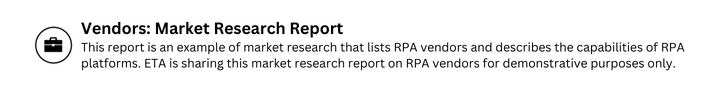 RPA Toolkit: Vendors - Market Research Report Icon with Copy