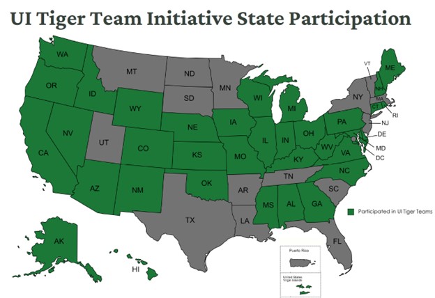 Tiger Team Initiative State Participation Map