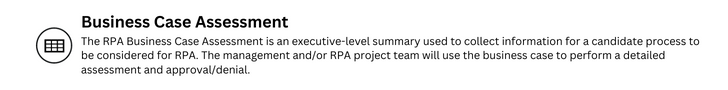 RPA Toolkit: Business Case Assessment Icon with Copy