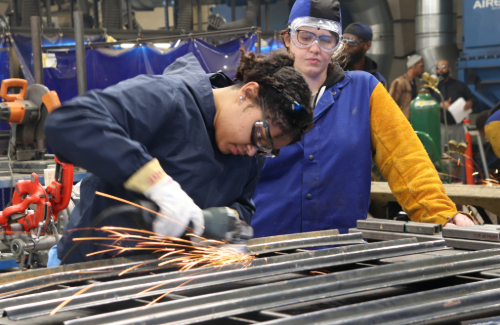 woman welding