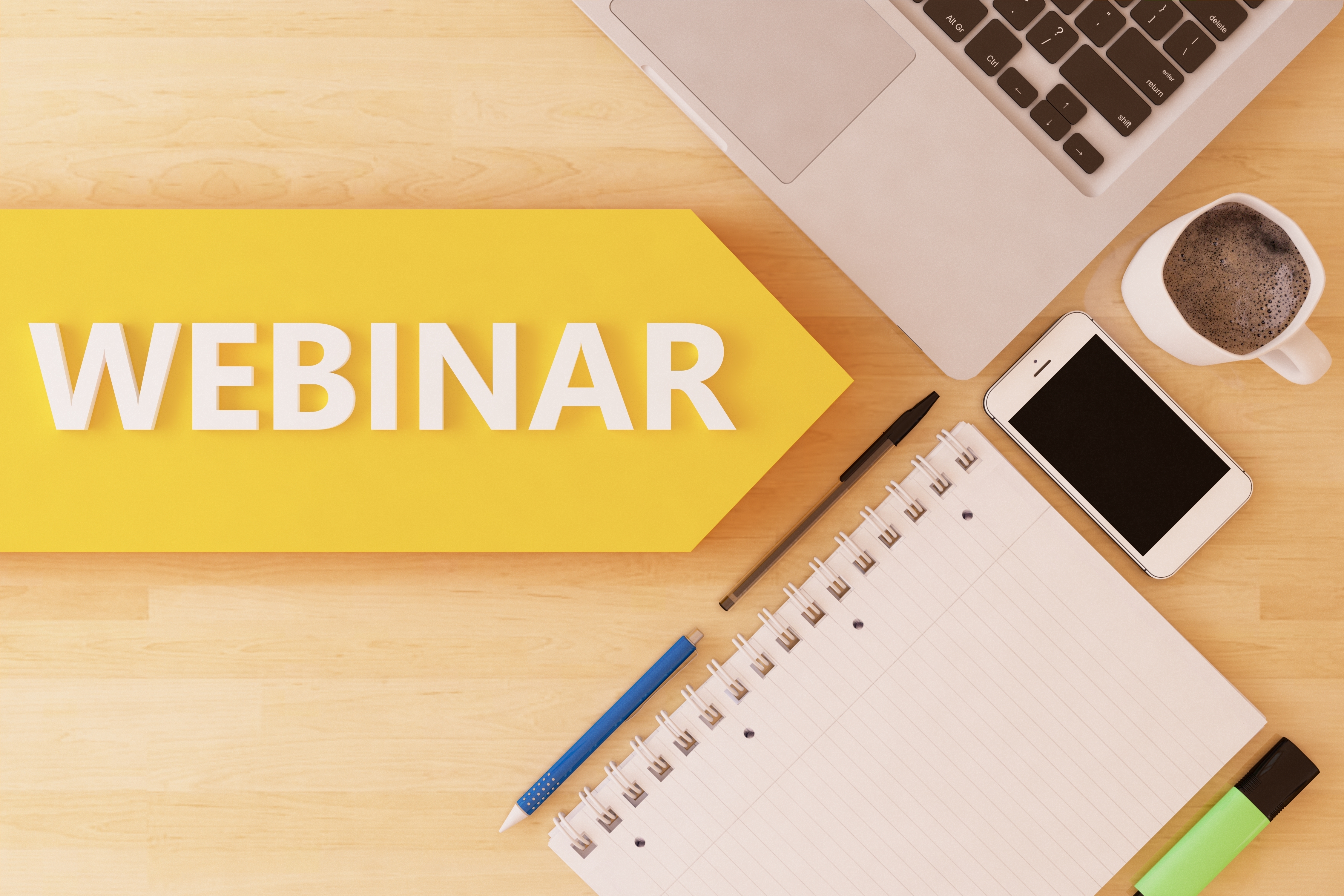 graphic with the word webinar
