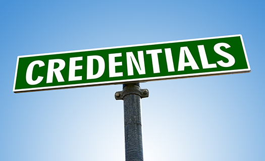credentials-word-on-green-road-sign