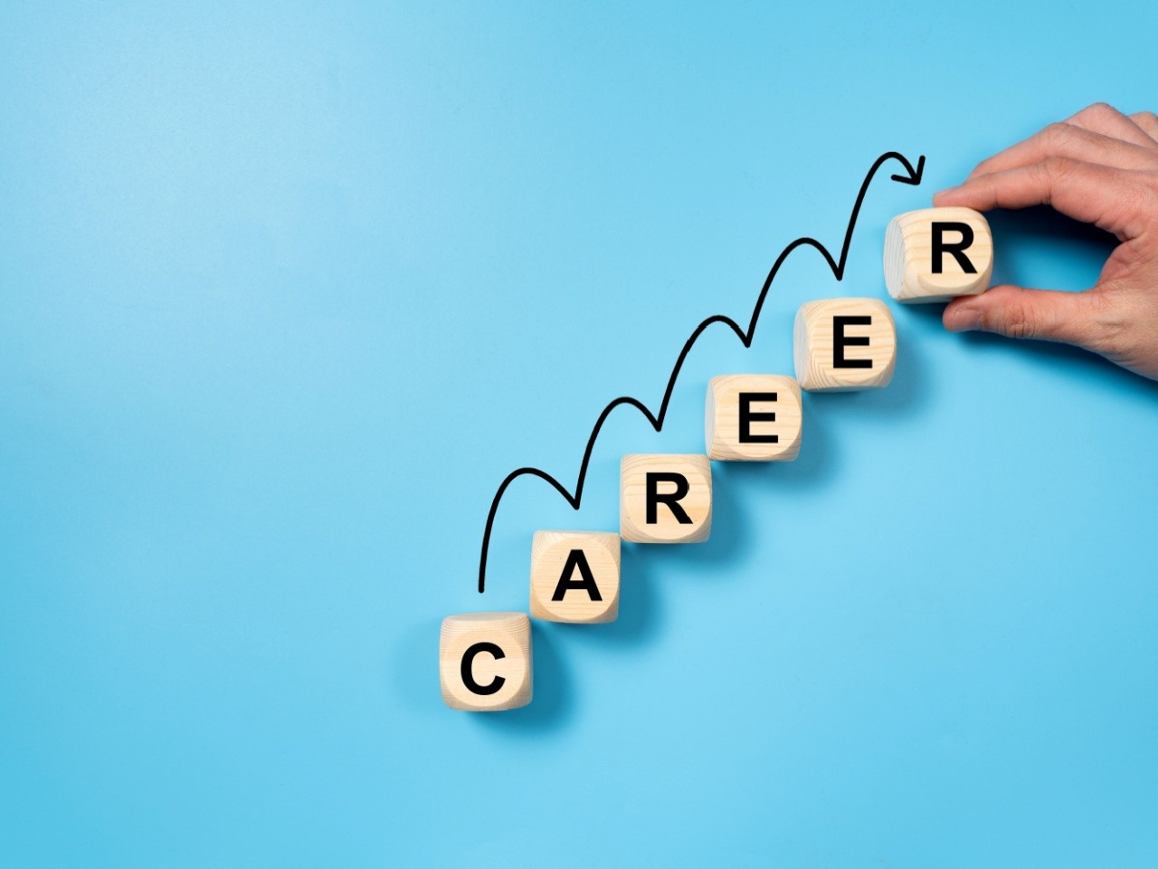 Block with letters that spell out the word career