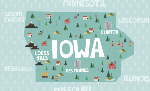 State map of Iowa