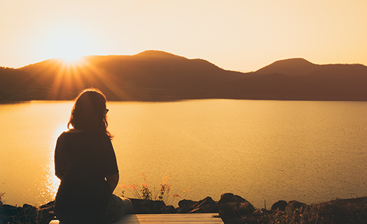 silhouette  women sitting
