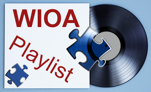 Album Cover featuring WIOA Playlist wtih record