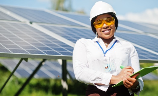 african-american-technician-check-maintenance-solar