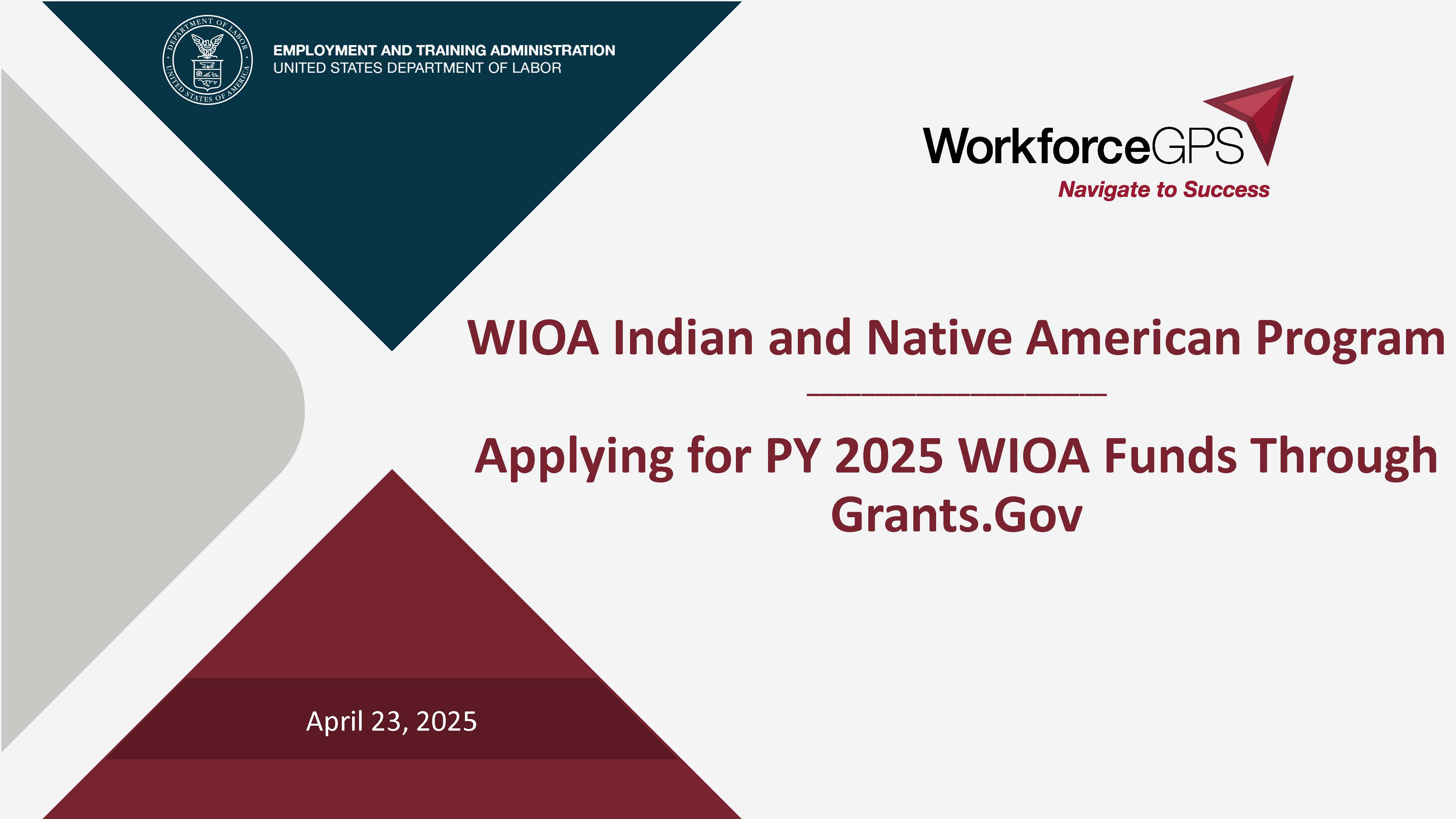 Applying for PY 2025 Funding