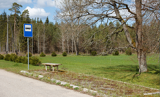 Picture of a rural bus stop 
