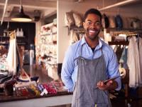 Man in his gift shop