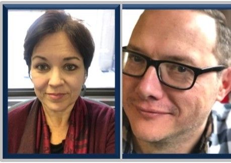 Photograph of the faces of Susan Worden and Tim Theberge