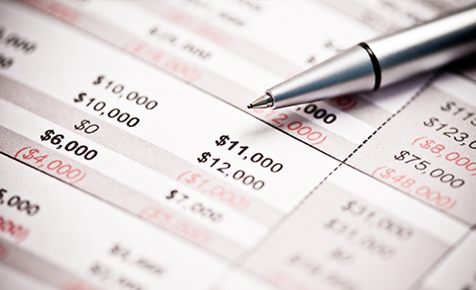 financial doc and pen