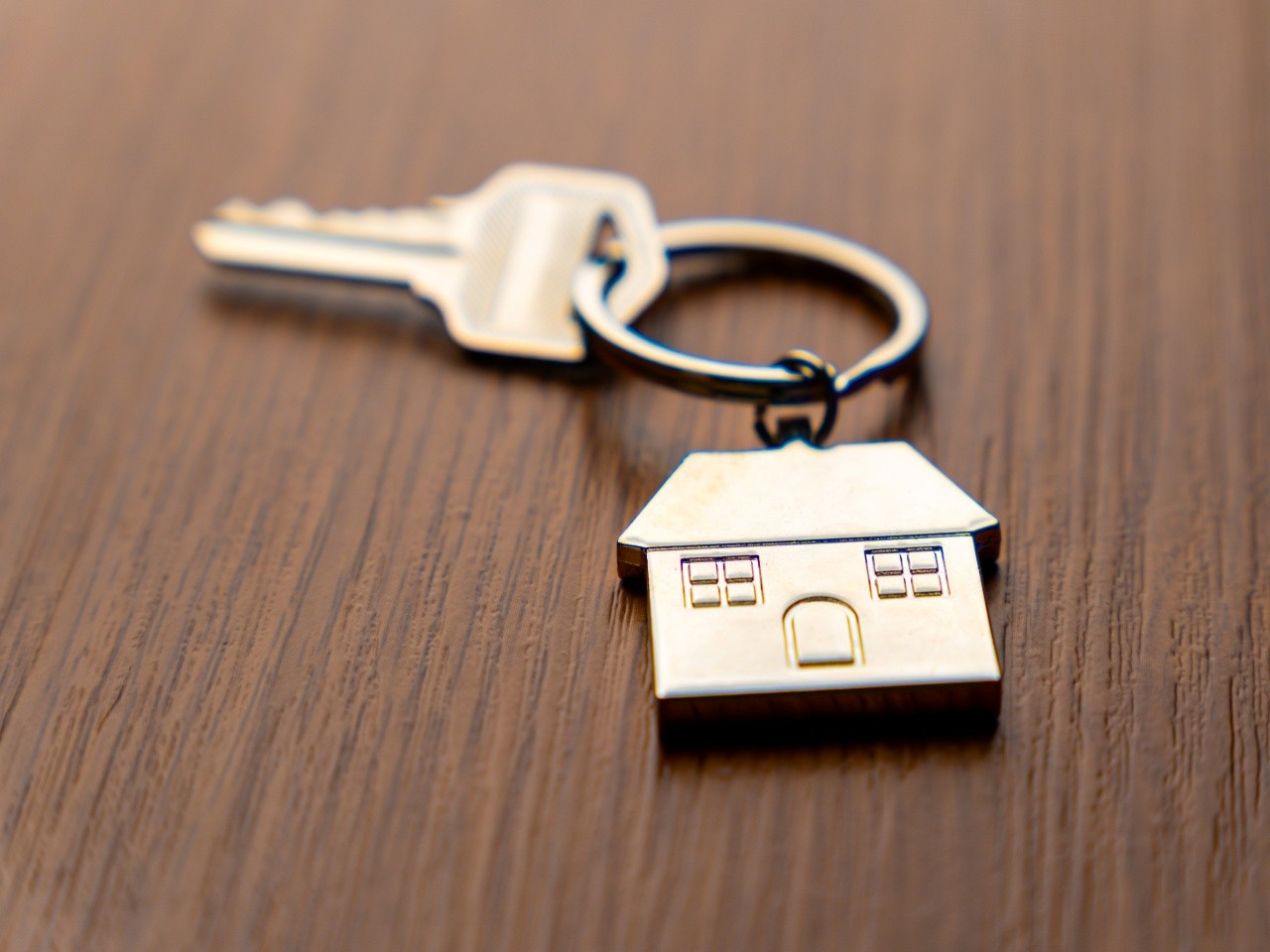 Key with house-shaped key chain