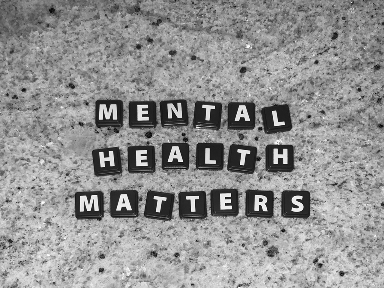 Tiles spell "mental health matters"