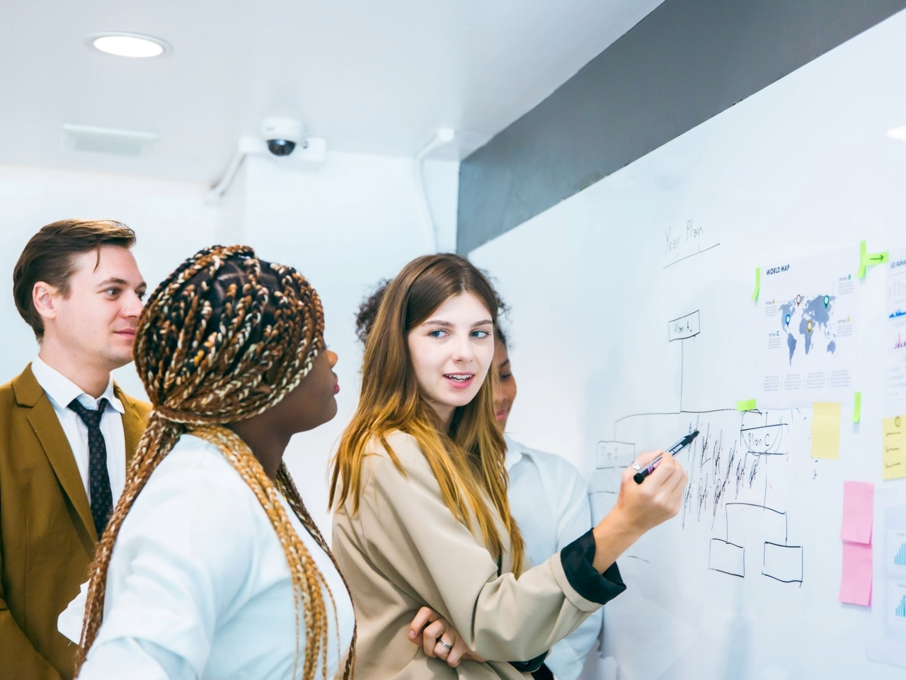 Work Colleagues at Whiteboard