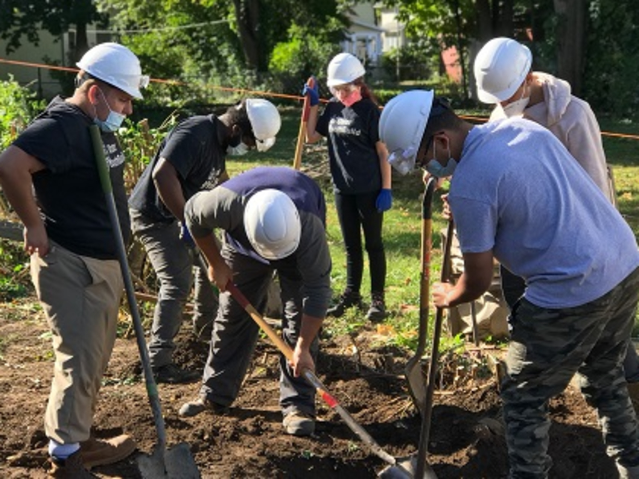 YouthBuild Ulster Students digging Sewer Lines