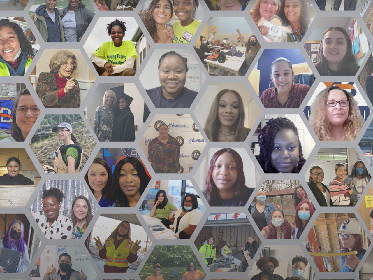 pictures of graduates in honycomb grid