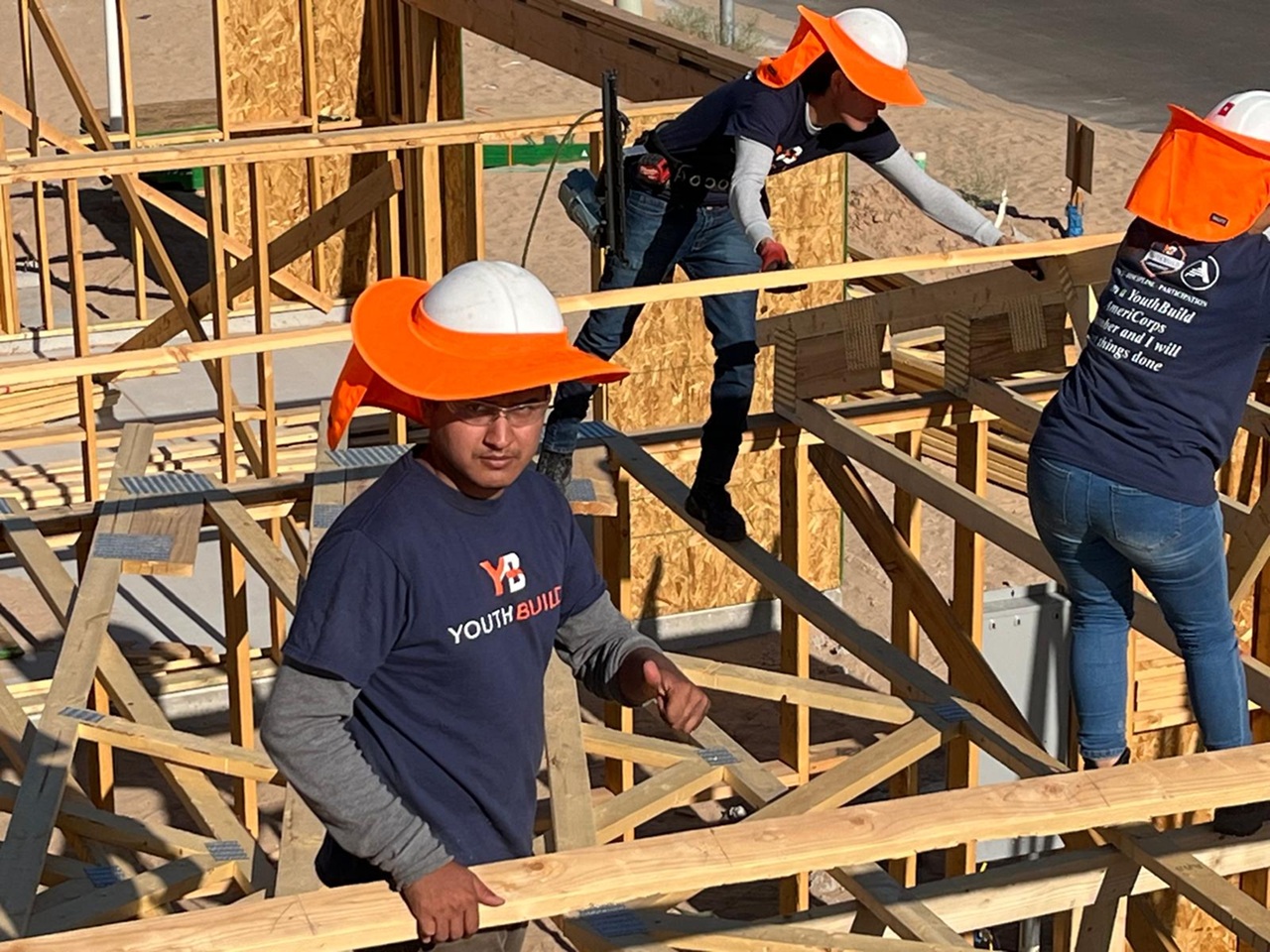 Workers on construction site