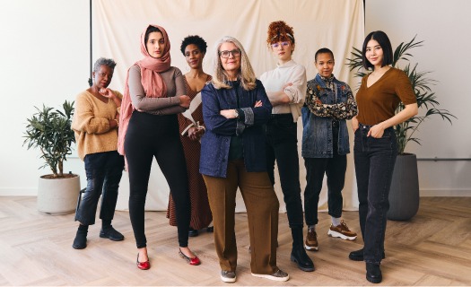 Modern portrait of diverse women