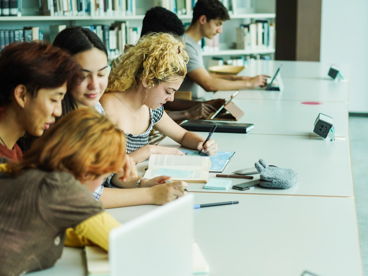 students take notes in class
