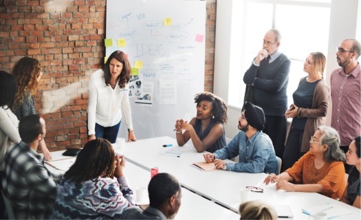 Diverse group in a modern board rooom