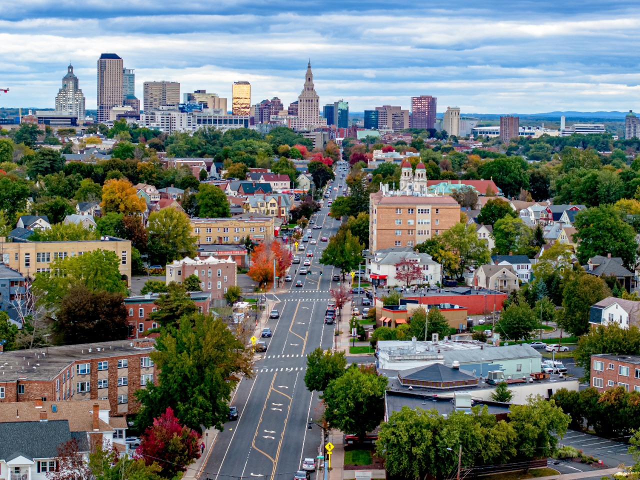 Aerial view of Connecticut