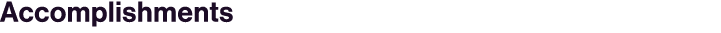 Accomplishments